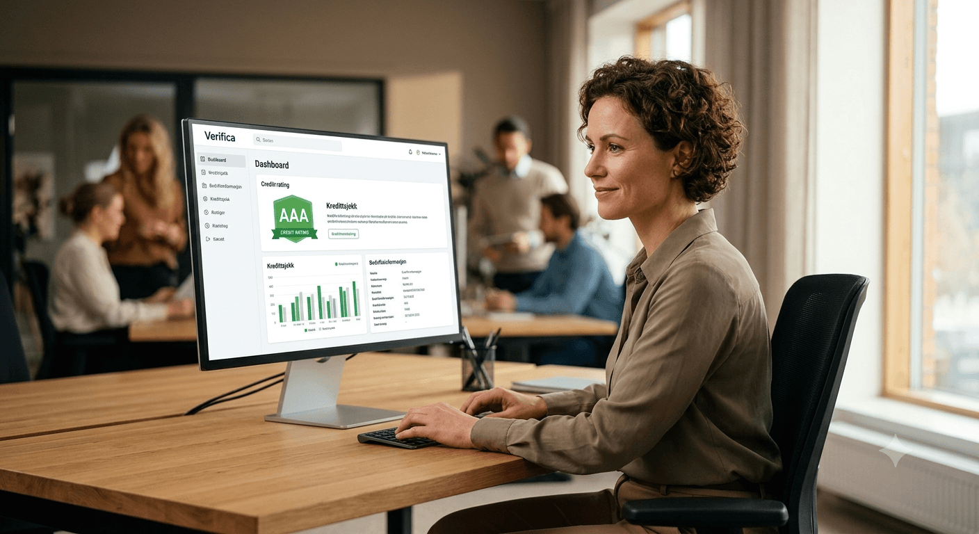 Verifica-dashboardet brukes for kredittsjekk av norske bedrifter
